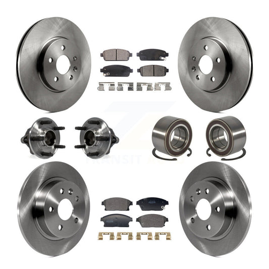Hub Bearing Brake Rotor & Pad Front Rear Kit (10Pc) For Chevrolet Trax Buick FWD