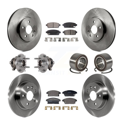Hub Bearing Brake Rotor Pad Front Rear Kit (10Pc) For Buick Encore Chevrolet FWD