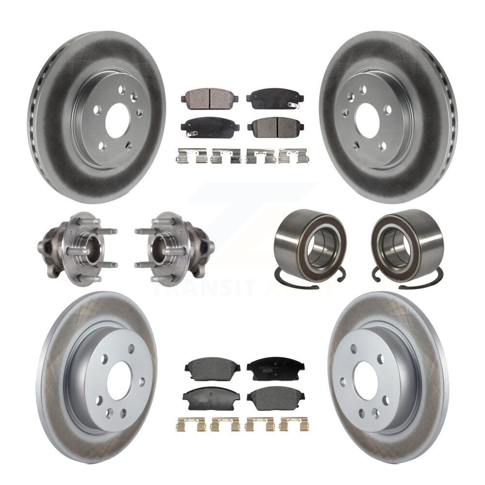 Hub Bearing Coat Brake Rotor Pad Front Rear Kit (10Pc) For Buick Encore Trax FWD