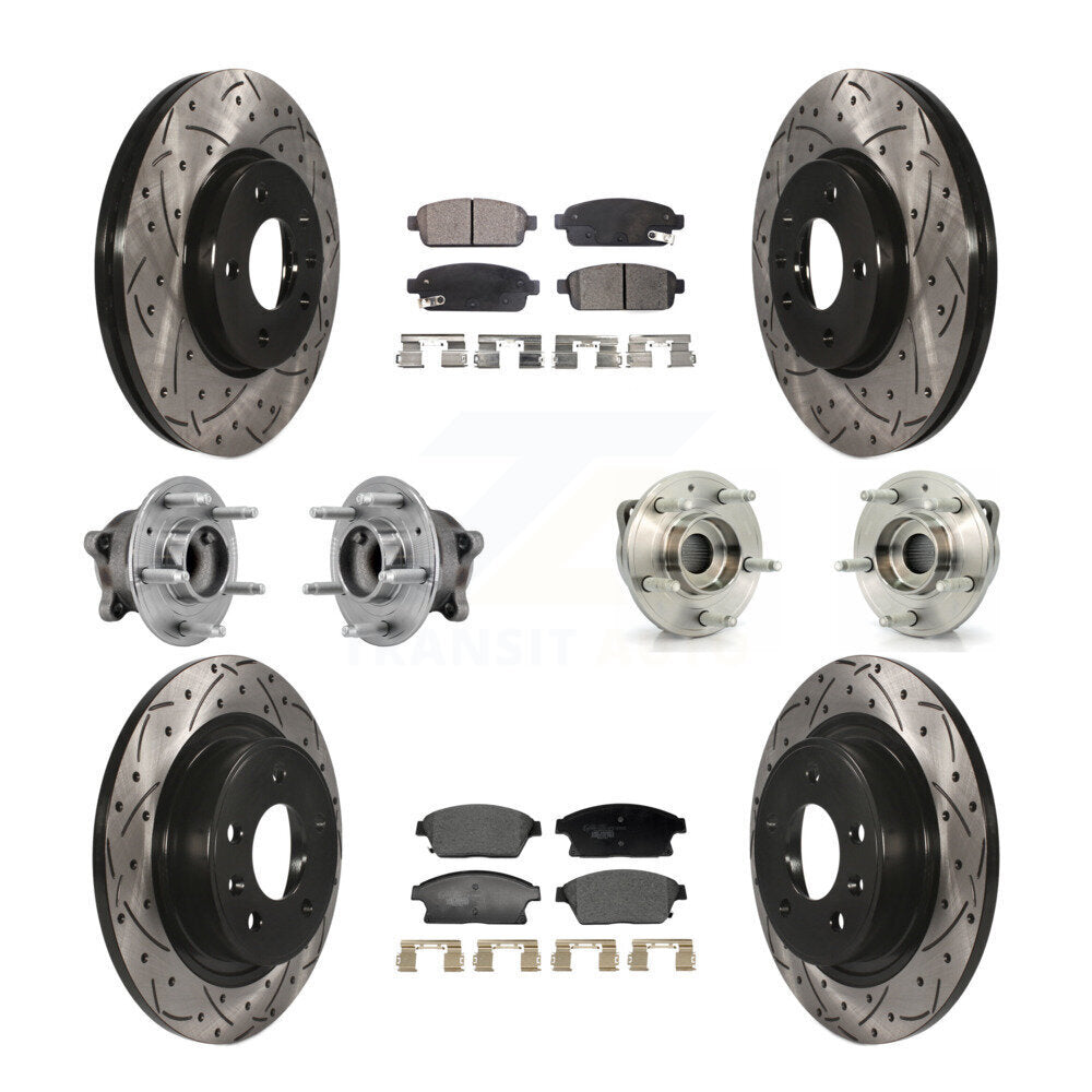 Hub Bearing Coated Brake Rotor & Pad Front Rear Kit (10Pc) For Buick Verano Volt