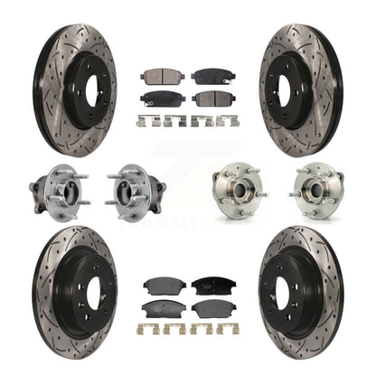 Hub Bearing Coated Brake Rotor & Pad Front Rear Kit (10Pc) For Buick Verano Volt