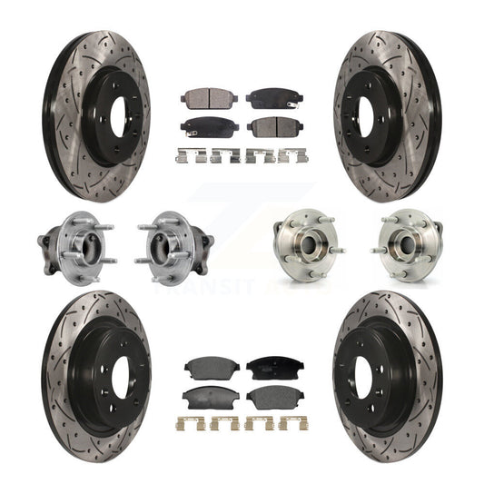 Hub Bearing Coated Brake Rotor & Pad Front Rear Kit (10Pc) For Buick Verano Volt