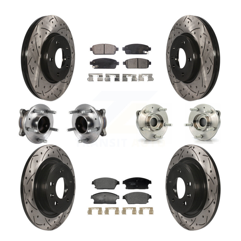 Hub Bearing Coat Brake Rotor Pad Front Rear Kit (10Pc) For Chevrolet Cruze Buick