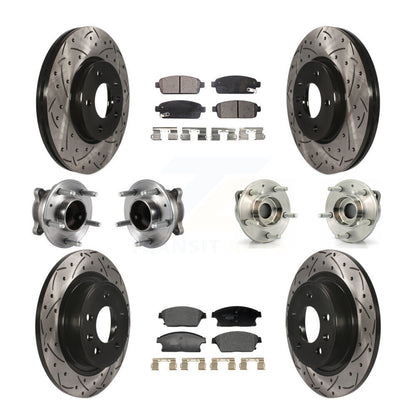 Hub Bearing Coat Brake Rotor Pad Front Rear Kit (10Pc) For Chevrolet Cruze Buick