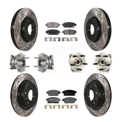 Hub Bearing Coated Brake Rotor And Pad Front Rear Kit (10Pc) For Chevrolet Cruze