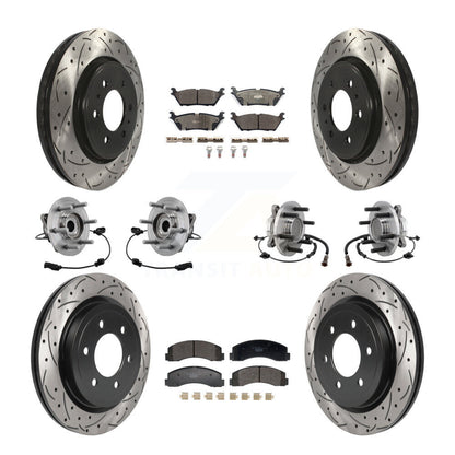 Hub Bearing Coated Brake Rotor Pad Front Rear Kit (10Pc) For Ford Expedition RWD