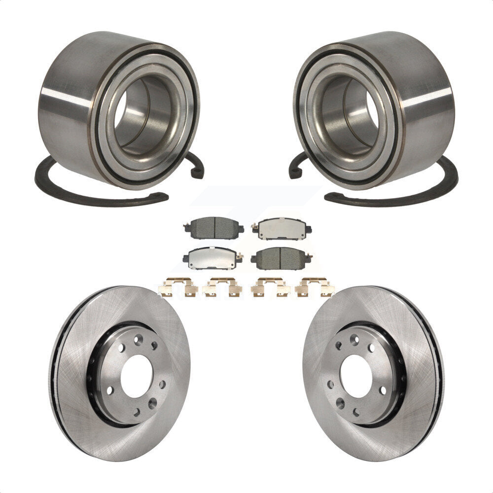 Wheel Bearing Disc Brake Rotors And Ceramic Pads Front Kit For Nissan Kicks