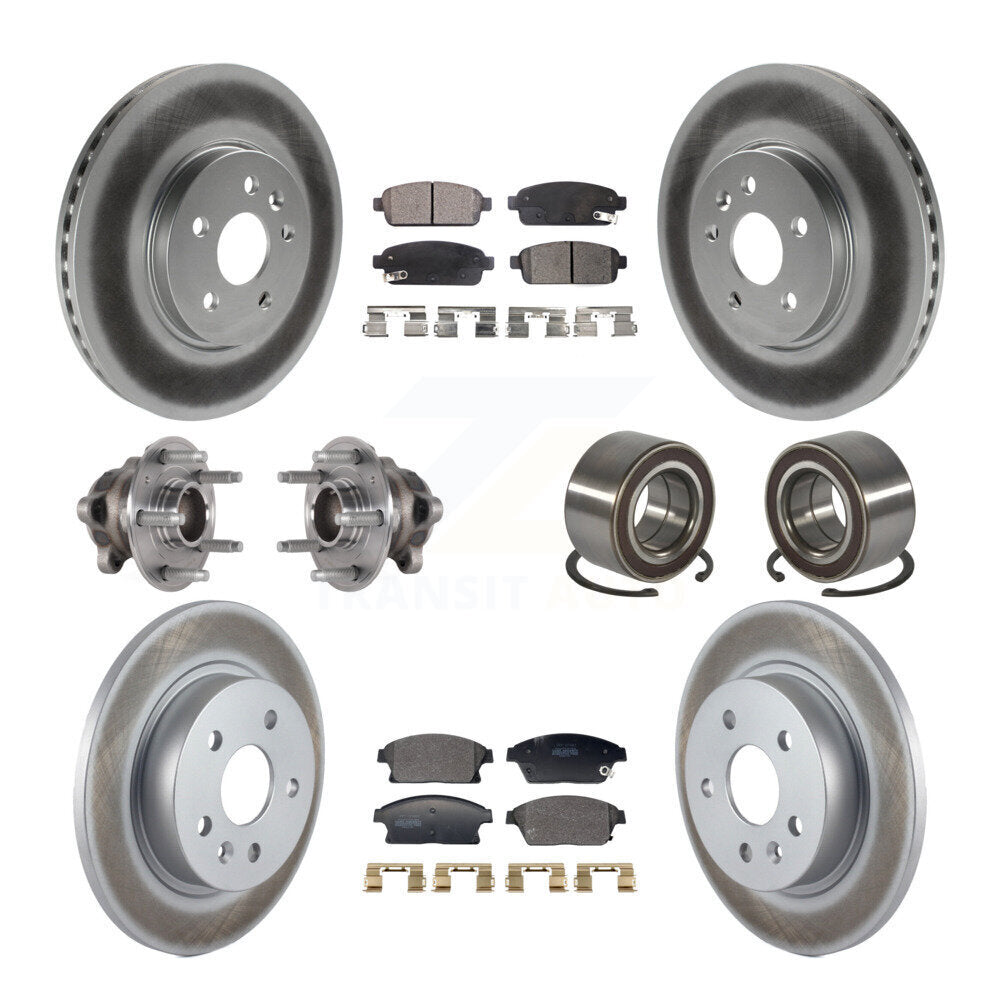 Hub Bearing Coat Brake Rotor Pad Front Rear Kit (10Pc) For Buick Encore Trax FWD
