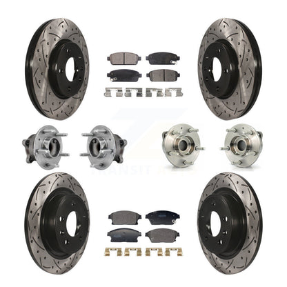 Hub Bearing Coated Brake Rotor & Pad Front Rear Kit (10Pc) For Buick Verano Volt
