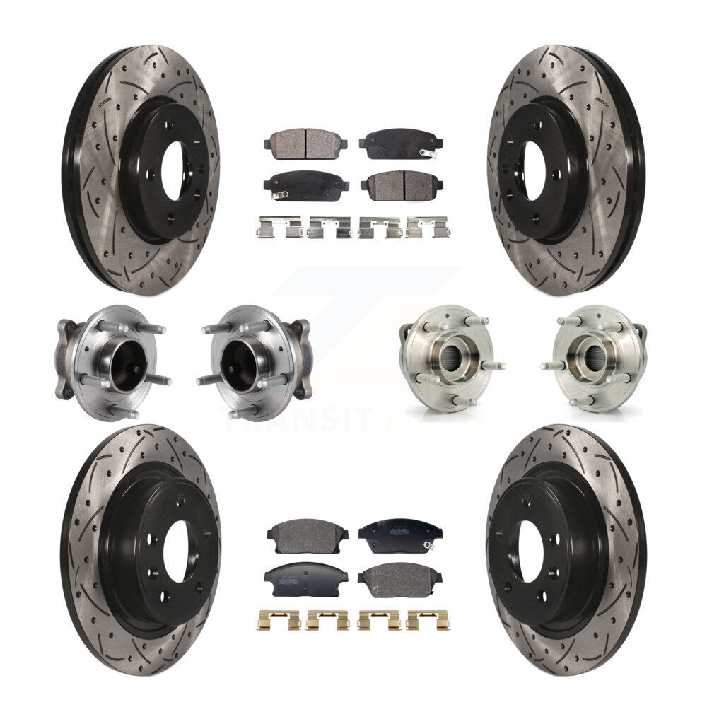 Hub Bearing Coat Brake Rotor Pad Front Rear Kit (10Pc) For Chevrolet Cruze Buick