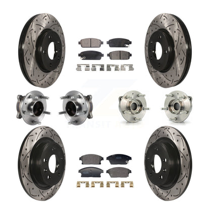 Hub Bearing Coat Brake Rotor Pad Front Rear Kit (10Pc) For Chevrolet Cruze Buick