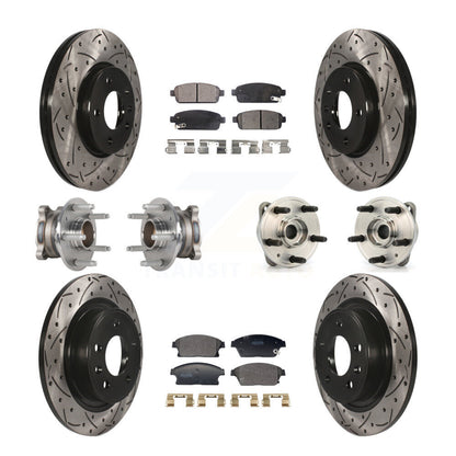 Hub Bearing Coated Brake Rotor And Pad Front Rear Kit (10Pc) For Chevrolet Cruze