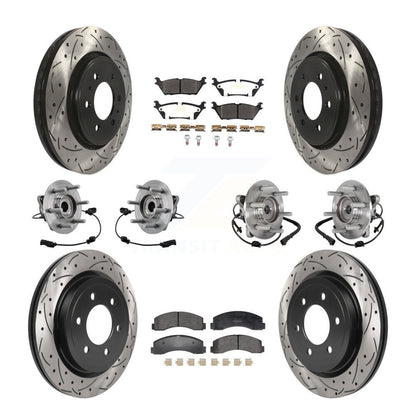 Hub Bearing Coated Brake Rotor Pad Front Rear Kit (10Pc) For Ford Expedition 4WD