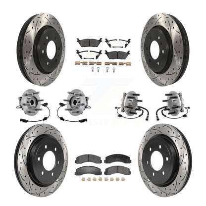 Hub Bearing Coated Brake Rotor Pad Front Rear Kit (10Pc) For Ford Expedition RWD