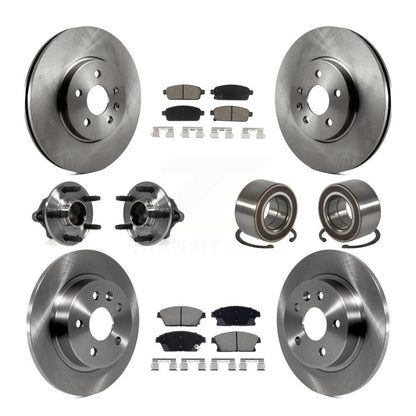 Hub Bearing Brake Rotor & Pad Front Rear Kit (10Pc) For Chevrolet Trax Buick FWD