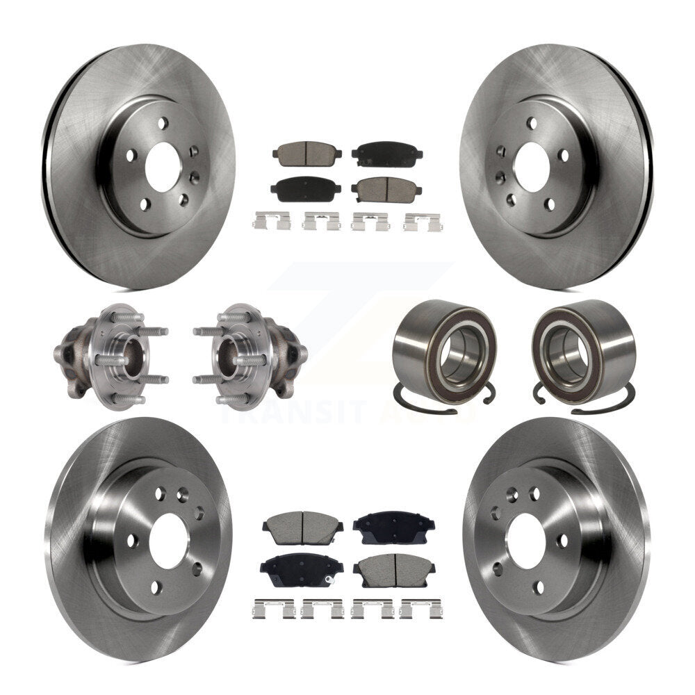 Hub Bearing Brake Rotor Pad Front Rear Kit (10Pc) For Buick Encore Chevrolet FWD