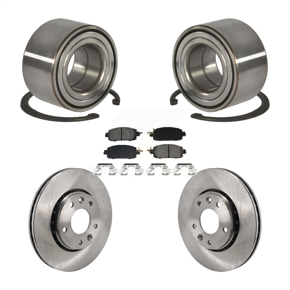 Wheel Bearing Disc Brake Rotor And Semi-Metallic Pads Front Kit For Nissan Kicks