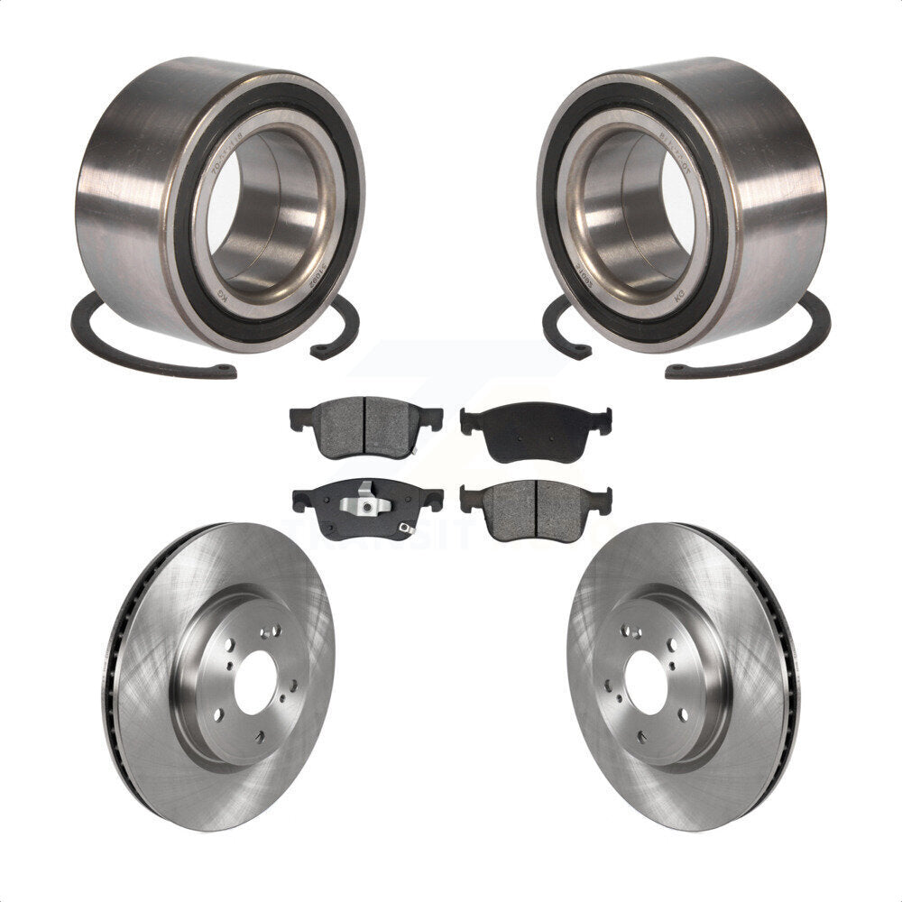 Wheel Bearing Disc Brake Rotor And Semi-Metallic Pads Front Kit For Honda Accord
