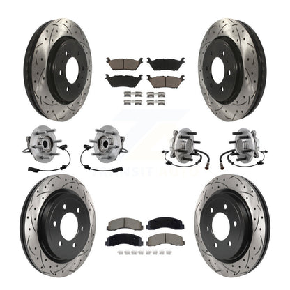 Hub Bearing Coated Brake Rotor Pad Front Rear Kit (10Pc) For Ford Expedition RWD