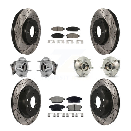 Hub Bearing Coated Brake Rotor & Pad Front Rear Kit (10Pc) For Buick Verano Volt