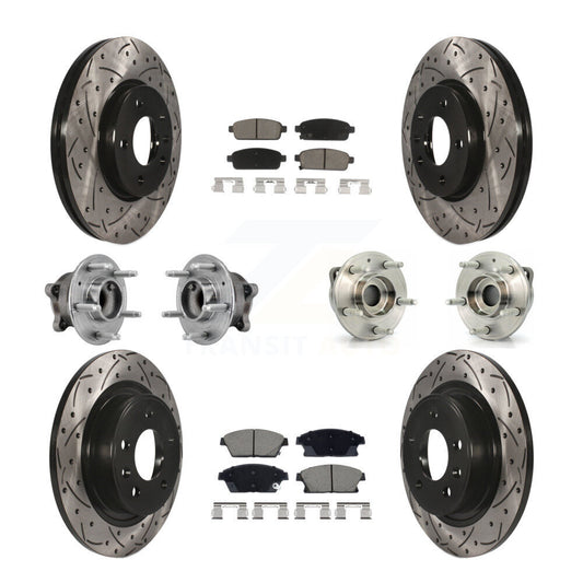 Hub Bearing Coated Brake Rotor & Pad Front Rear Kit (10Pc) For Buick Verano Volt