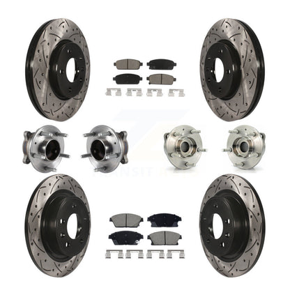 Hub Bearing Coat Brake Rotor Pad Front Rear Kit (10Pc) For Chevrolet Cruze Buick