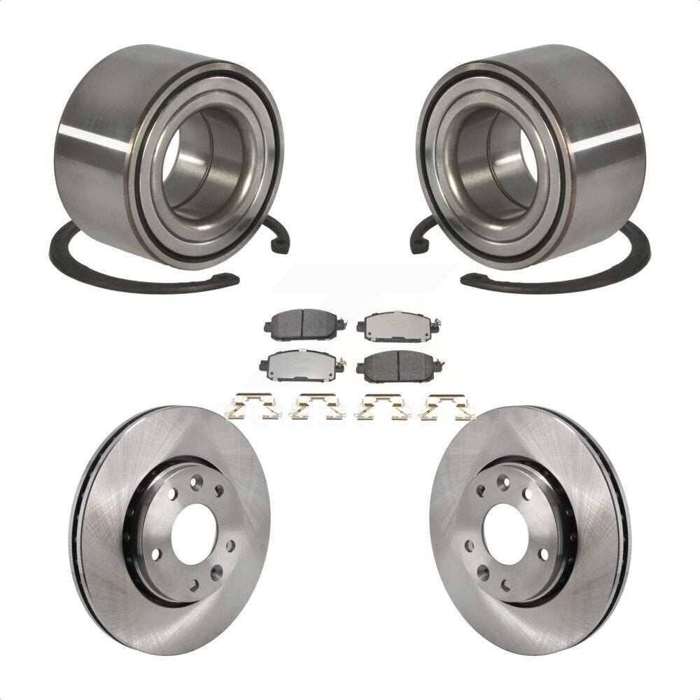 Wheel Bearing Disc Brake Rotor And Semi-Metallic Pads Front Kit For Nissan Kicks
