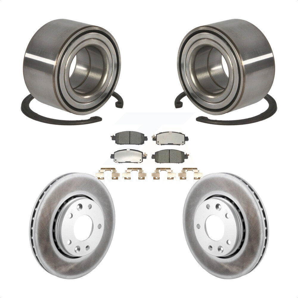 Wheel Bearing Coated Disc Brake Rotor And Ceramic Pad Front Kit For Nissan Kicks