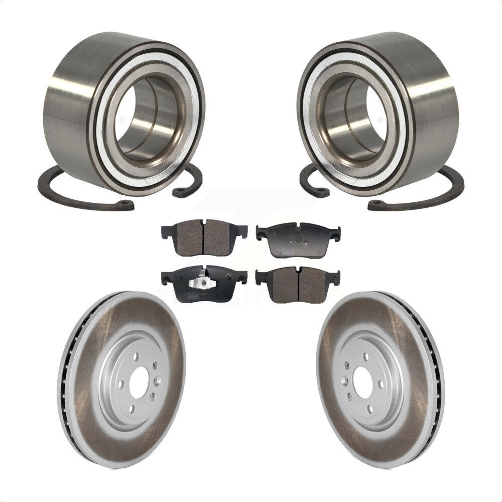Wheel Bearing Coated Disc Brake Rotor & Pad Front Kit For Land Rover Range Velar