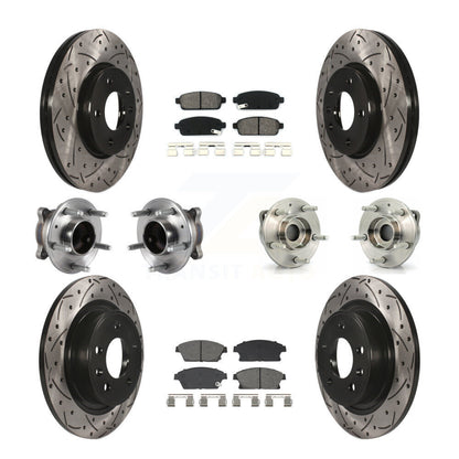 Hub Bearing Coat Brake Rotor Pad Front Rear Kit (10Pc) For Chevrolet Cruze Buick