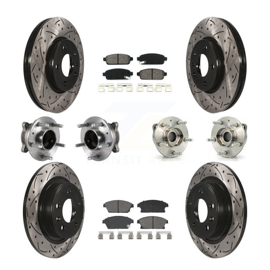 Hub Bearing Coat Brake Rotor Pad Front Rear Kit (10Pc) For Chevrolet Cruze Buick
