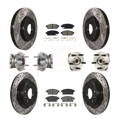 Hub Bearing Coated Brake Rotor And Pad Front Rear Kit (10Pc) For Chevrolet Cruze