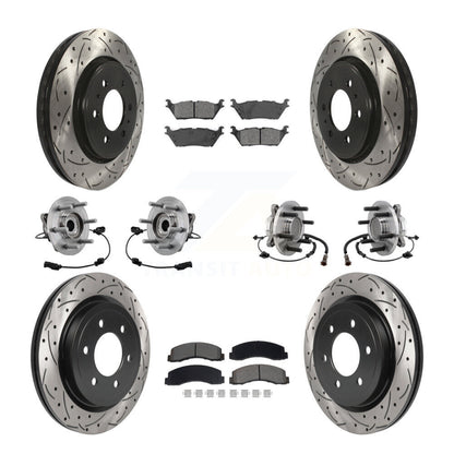 Hub Bearing Coated Brake Rotor Pad Front Rear Kit (10Pc) For Ford Expedition RWD