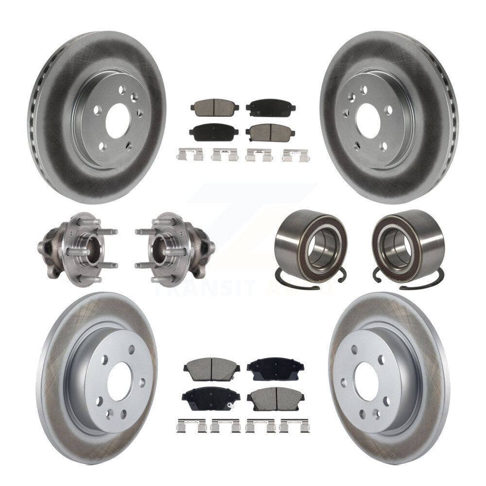 Hub Bearing Coat Brake Rotor Pad Front Rear Kit (10Pc) For Buick Encore Trax FWD