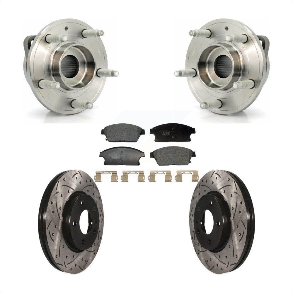Hub Bearing Drill Slot Brake Rotor Pads Front Kit For Chevrolet Cruze Buick Volt