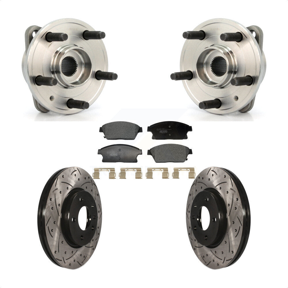 Hub Bearing Assembly Drilled Slot Brake Rotor Pads Front Kit For Chevrolet Cruze