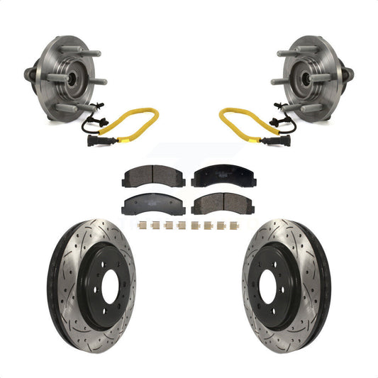 Hub Bearing Assembly Coated Drill Slot Brake Rotor Pads Front Kit For Ford F-150