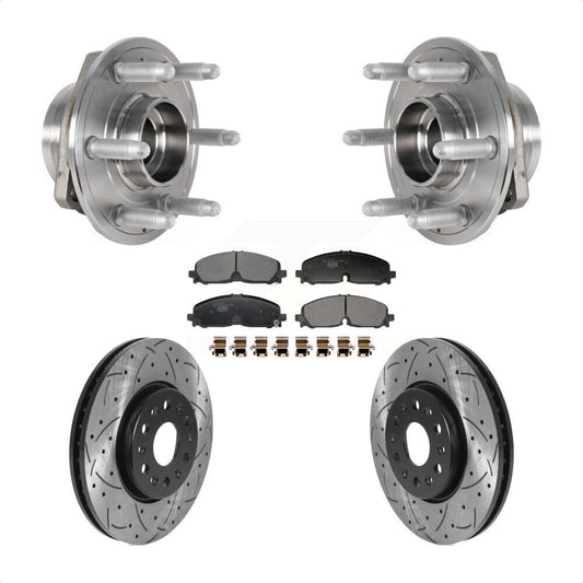 Hub Bearing Drilled Slot Brake Rotor Pad Front Kit For Chevrolet Traverse Blazer
