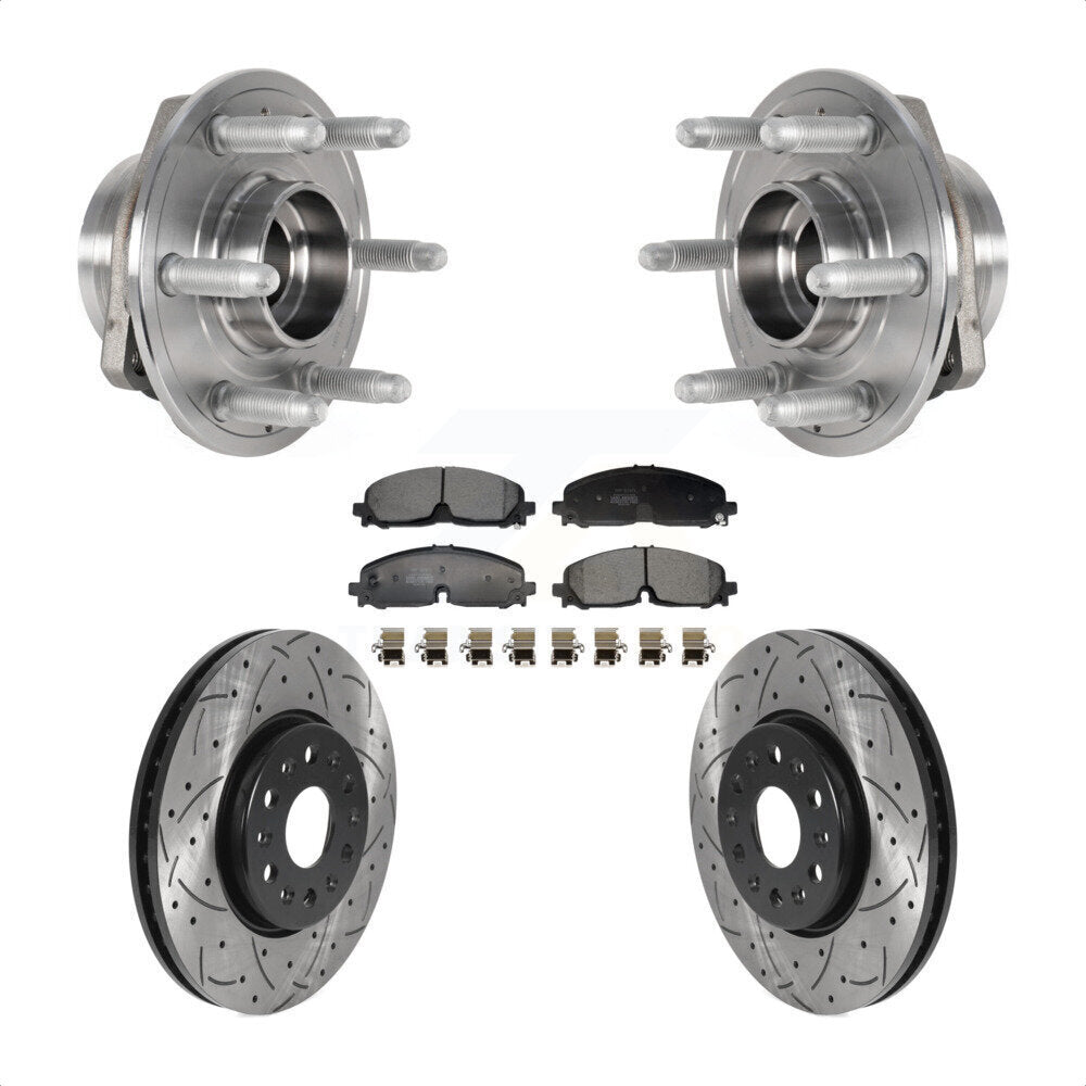 Hub Bearing Drilled Slot Brake Rotor Pad Front Kit For Chevrolet Traverse Blazer