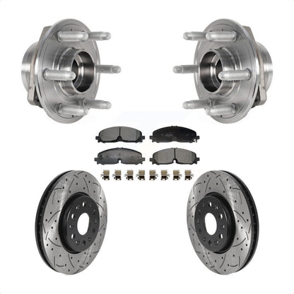 Hub Bearing Drilled Slot Brake Rotor Pad Front Kit For Chevrolet Traverse Blazer
