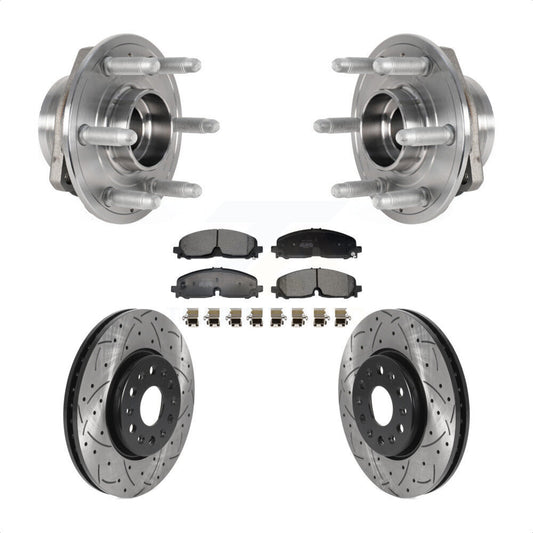 Hub Bearing Drilled Slot Brake Rotor Pad Front Kit For Chevrolet Traverse Blazer