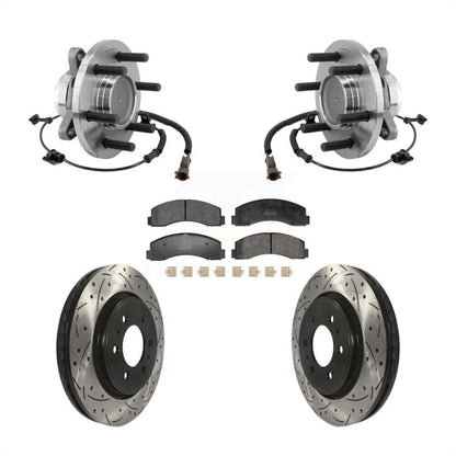 Hub Bearing Drilled Slot Brake Rotor Pad Front Kit For Ford F-150 Expedition RWD