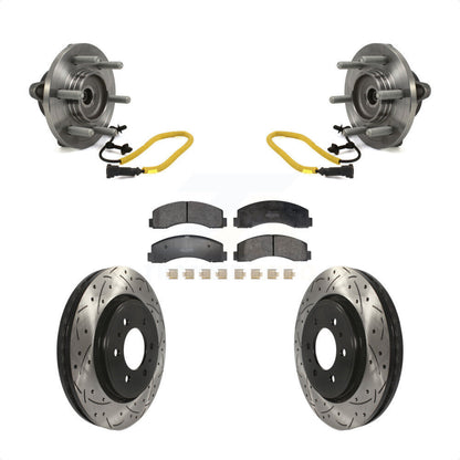 Hub Bearing Assembly Coated Drill Slot Brake Rotor Pads Front Kit For Ford F-150