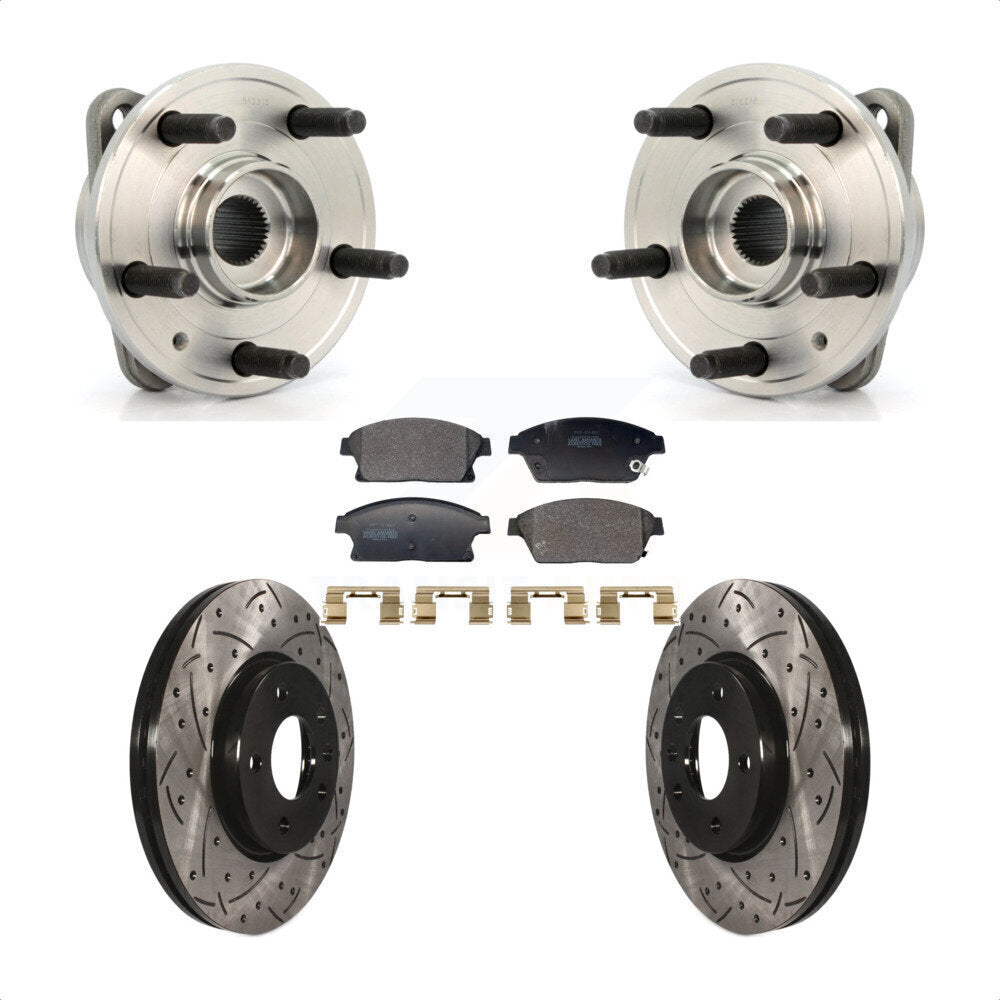 Hub Bearing Assembly Drilled Slot Brake Rotor Pads Front Kit For Chevrolet Cruze
