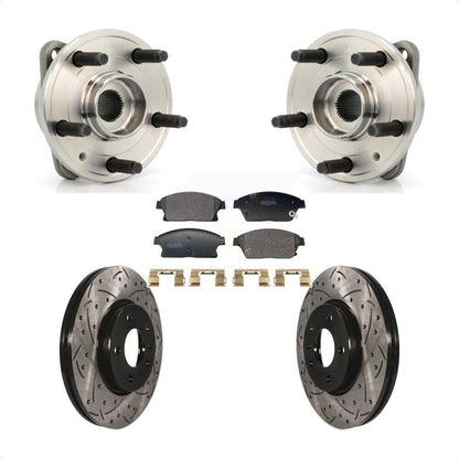 Hub Bearing Assembly Drilled Slot Brake Rotor Pads Front Kit For Chevrolet Cruze