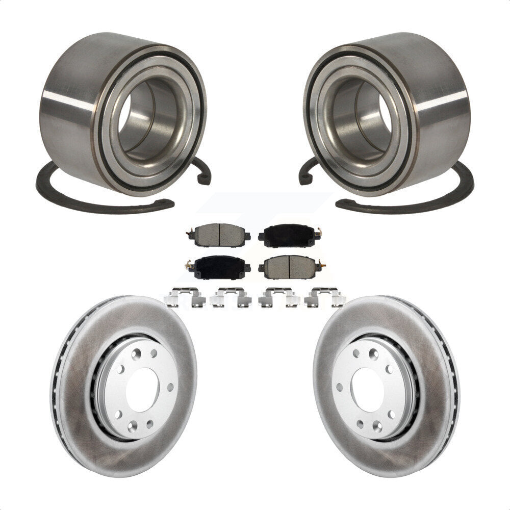 Wheel Bearing Coated Disc Brake Rotor And Ceramic Pad Front Kit For Nissan Kicks