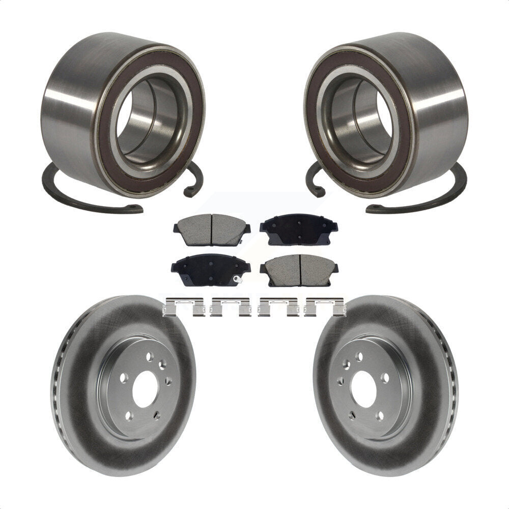 Wheel Bearing Coated Brake Rotor & Pad Front Kit For Chevrolet Trax Buick Encore