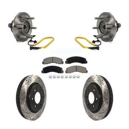 Hub Bearing Assembly Coated Drill Slot Brake Rotor Pads Front Kit For Ford F-150
