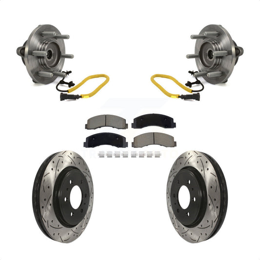 Hub Bearing Assembly Coated Drill Slot Brake Rotor Pads Front Kit For Ford F-150