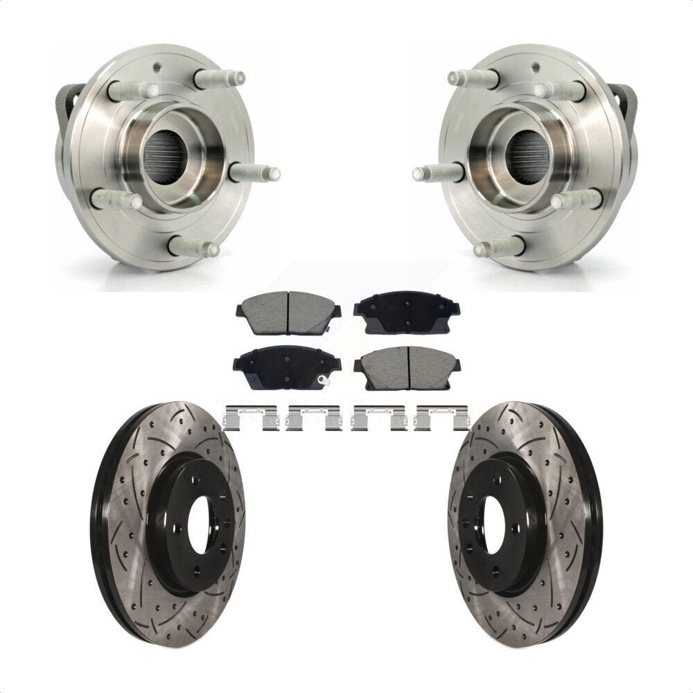 Hub Bearing Drill Slot Brake Rotor Pads Front Kit For Chevrolet Cruze Buick Volt